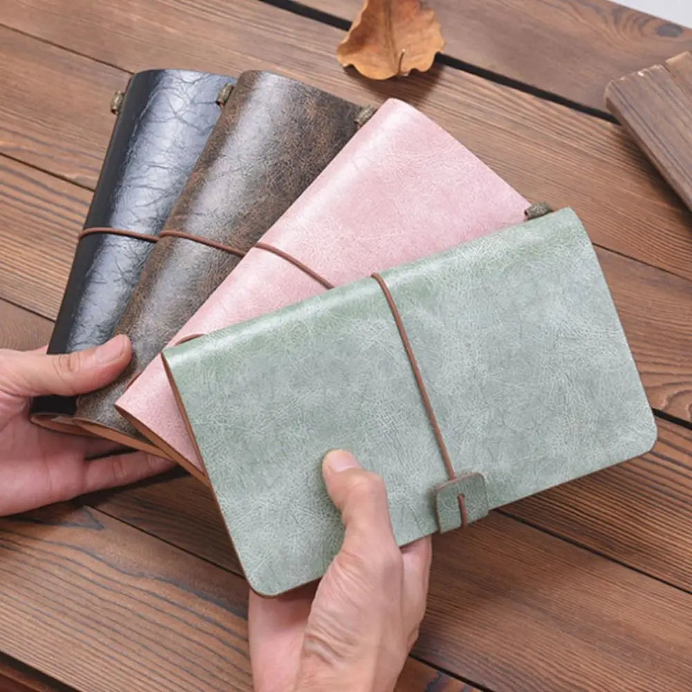 Vintage Portable Leather Notebook Stationery Hand Ledger Diary Book Hardcover Exquisite Notepad School