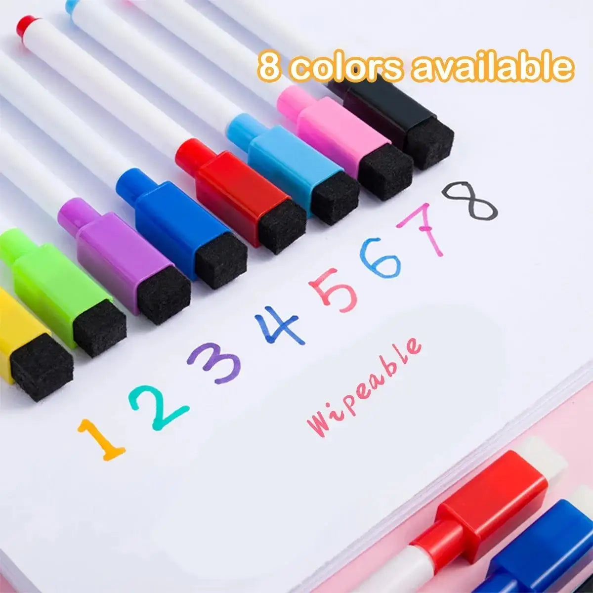 8 Pcs Magnetic Erasable Whiteboard Pen Color Options Numbering Stationery Office Teaching Supplies For Blackboard Student Note