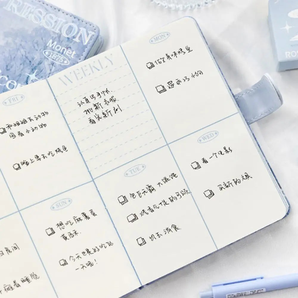 Weekly Planner School Stationery Magnetic Buckle Writing Pads Landscape Notepad DIY Scrapbook Scenery Notebook Handbook