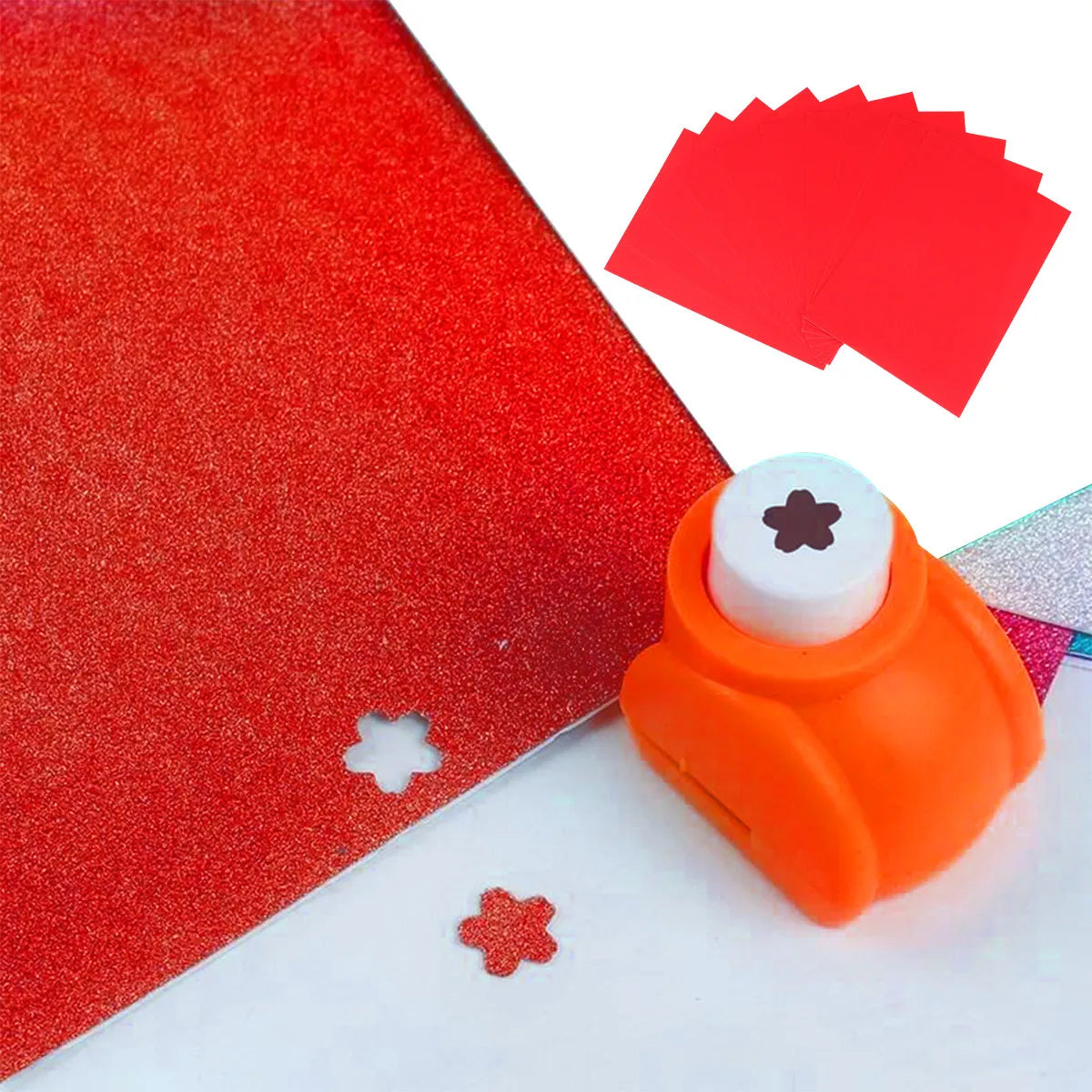 10Pcs Red Sparkling Glitter Cardstock A4 DIY Craft Paper for Christmas Tree Ornaments Gift Boxes Greeting Cards Decals Scrapbook