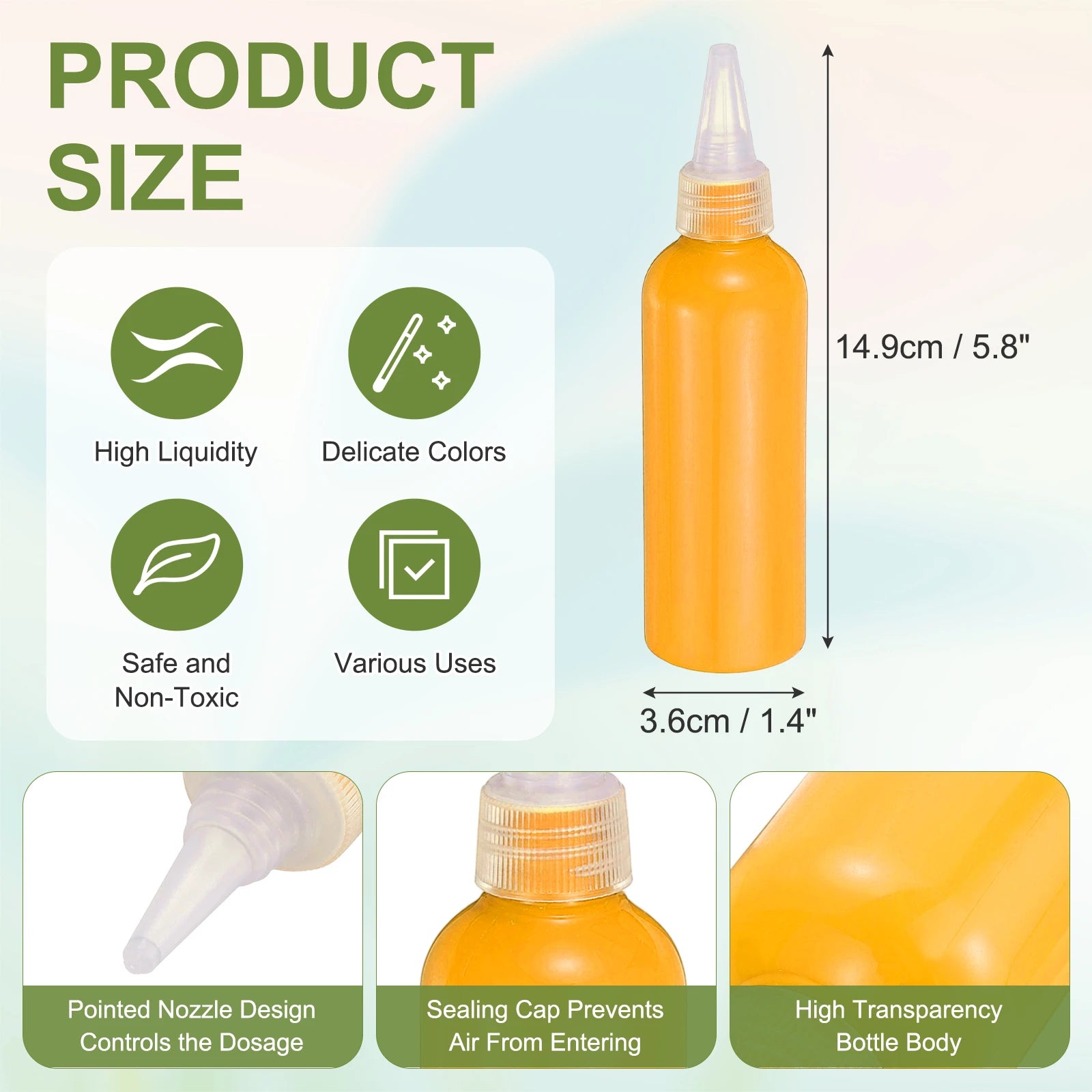 Acrylic Ink 100ml/3.4oz High Flow Fast Drying Professional Colors Acrylic Paint Ink for Painting Canvas Wood Rocks Craft Drawing