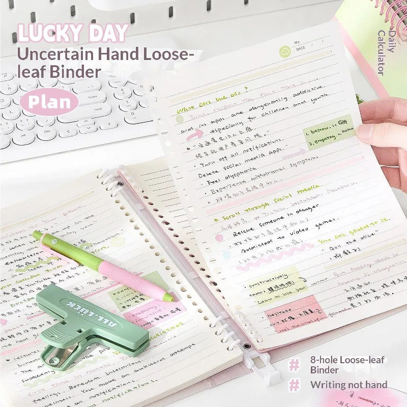 B5 Loose Leaf Notebook Soft Spine Detachable Pages for Middle High School Students Reading Journal Stylish New Design