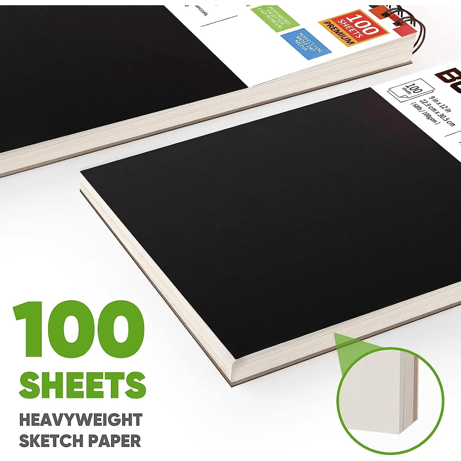 9" x 12" Sketch Book, Single Pack of 100 Sheets Spiral Bound Art Sketchbook, Artist Drawing Book Paper, Painting Sketch Pad