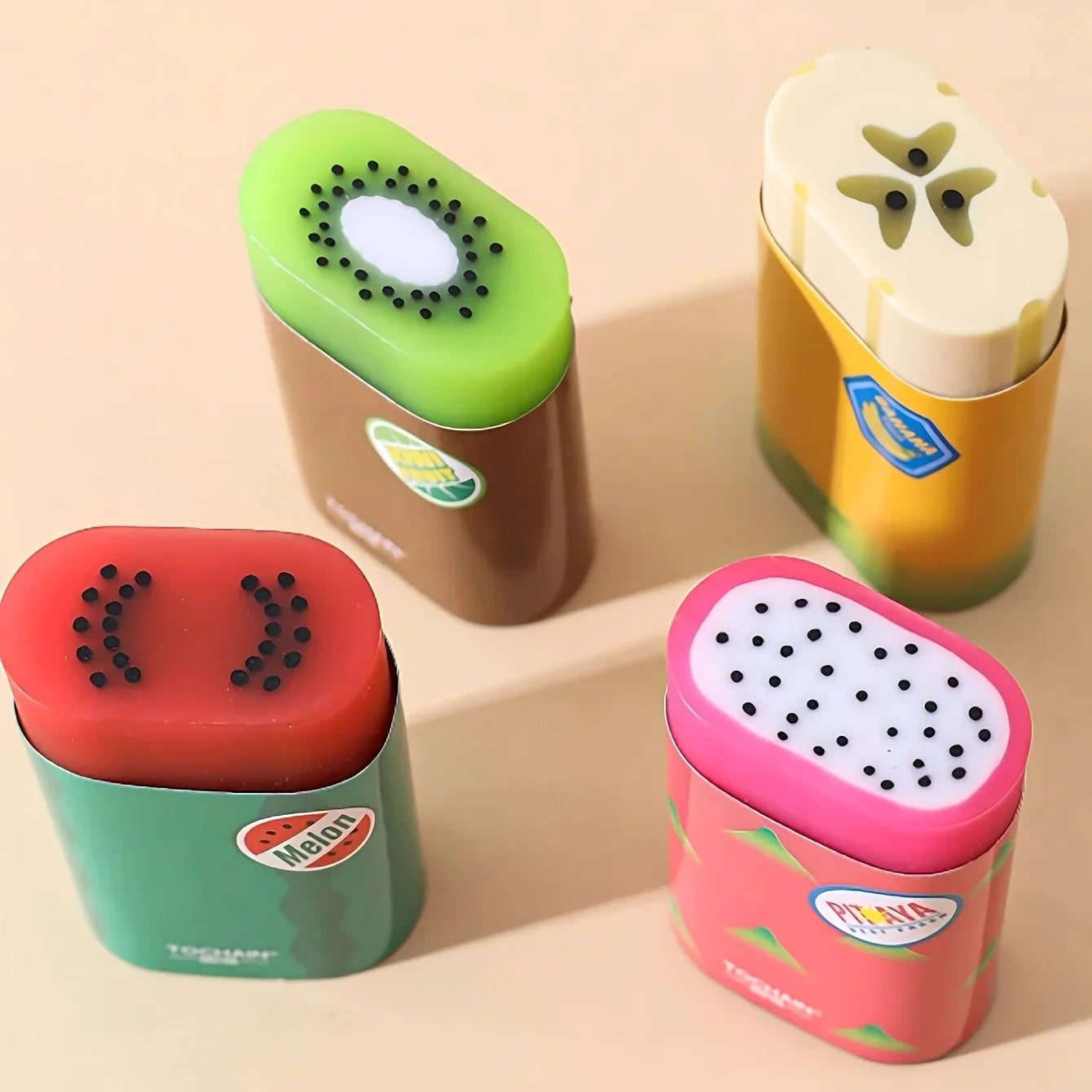 Set of Randomly Assorted Fruit Cute Sandwich Erasers for Students Creative Erasers That Erase Cleanly Without Leaving Marks