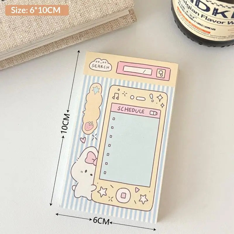 Memo Pad Notebook 100 Sheets Non Adhesive Cute Handwritten Notes for Meeting School Exam Preparation