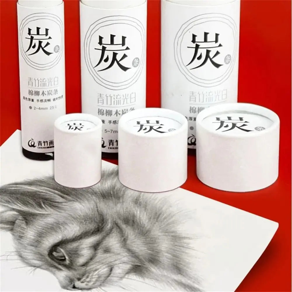 Black Color Charcoal Sticks Vine Charcoal Strong Color Charcoal Bars Comfortable Feel Willow Charcoal Drawing Charcoal Pencils