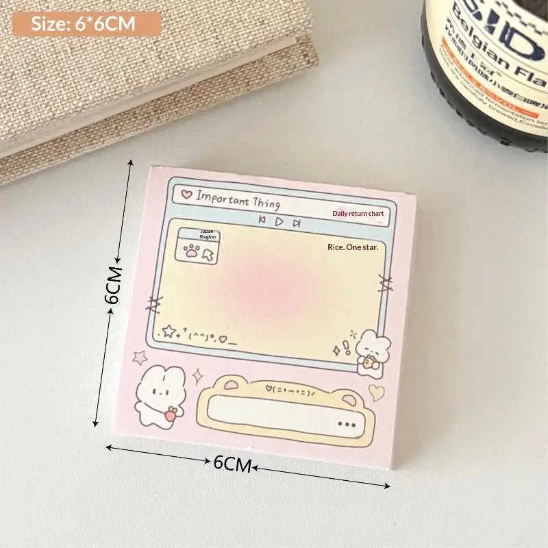 Memo Pad Notebook 100 Sheets Non Adhesive Cute Handwritten Notes for Meeting School Exam Preparation