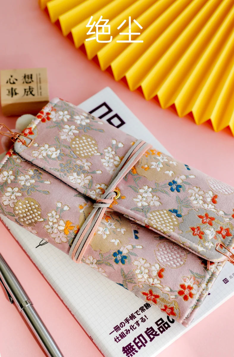 Beautiful Notebook for Girls Cloth Cover Retro Chinese Style Loose-leaf Diary Portable Scrapbook Binder Notepad Gift