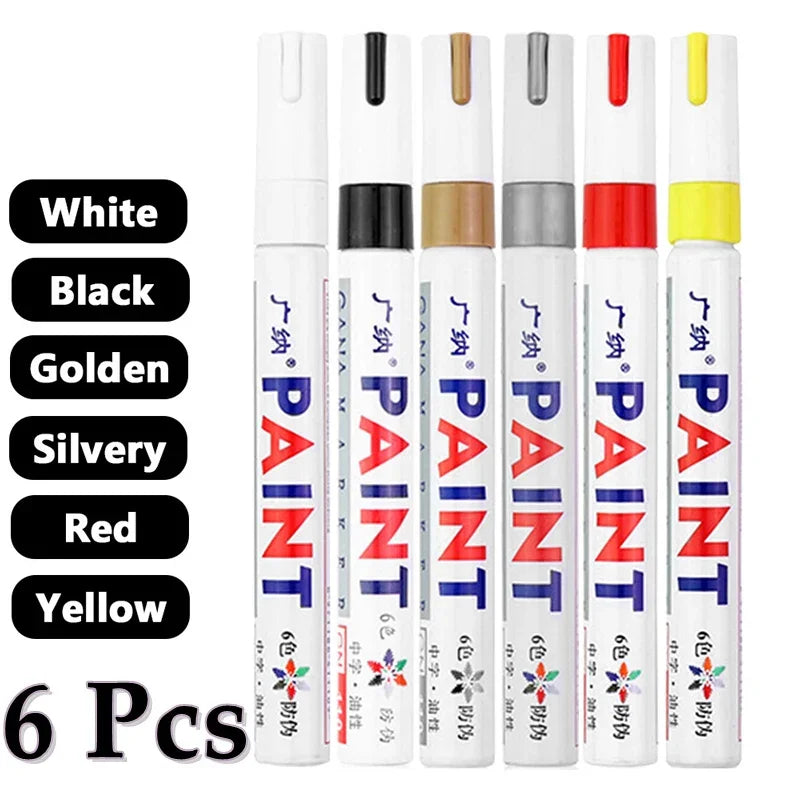 GN 6/12 Pcs Paint Pen Metal Paint Pen Waterproof Colorful Oil-based Markers Industrial Marking Painting Graffiti Paint Oil Pen