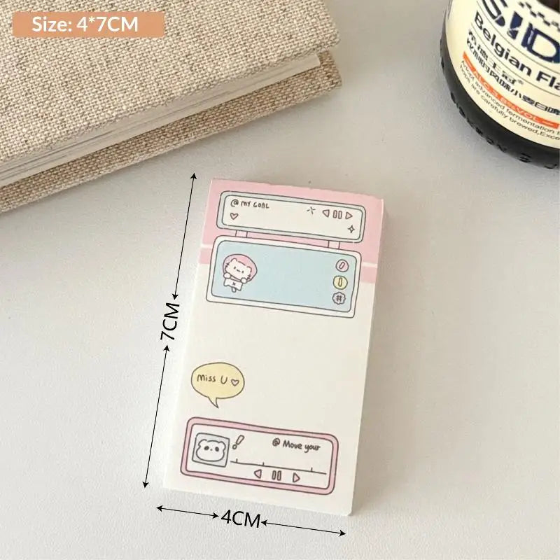 Memo Pad Notebook 100 Sheets Non Adhesive Cute Handwritten Notes for Meeting School Exam Preparation