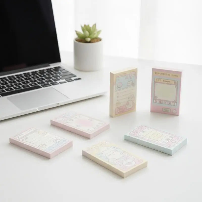 Memo Pad Notebook 100 Sheets Non Adhesive Cute Handwritten Notes for Meeting School Exam Preparation