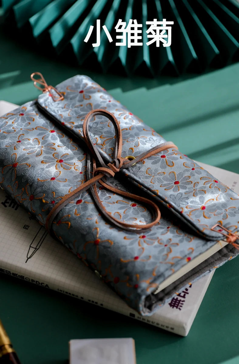 Beautiful Notebook for Girls Cloth Cover Retro Chinese Style Loose-leaf Diary Portable Scrapbook Binder Notepad Gift