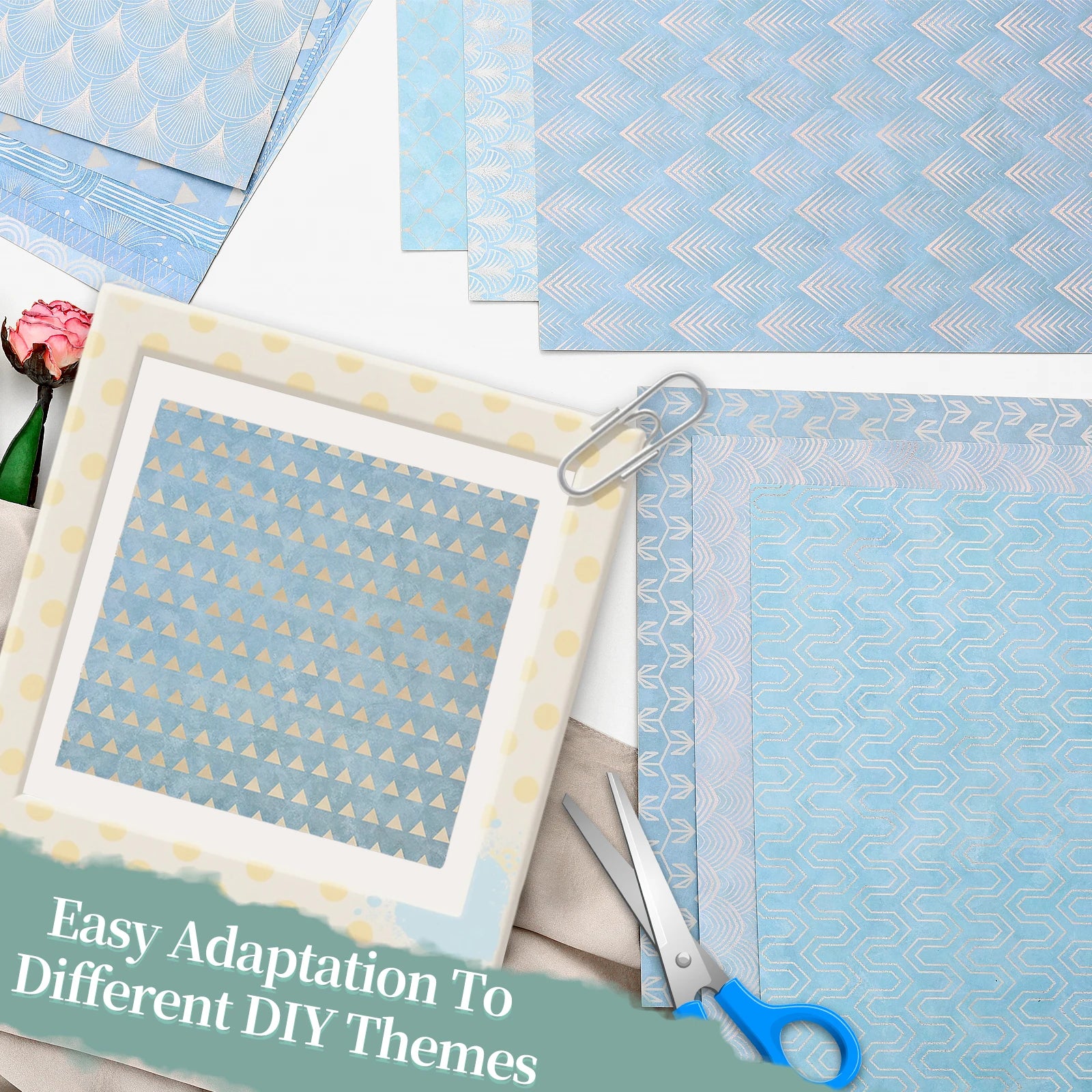 24 Sheets Double Sided Scrapbook Paper 12x12 Inch Decorative Craft Paper Decorative Scrapbooking Papers for Handbook Card Making