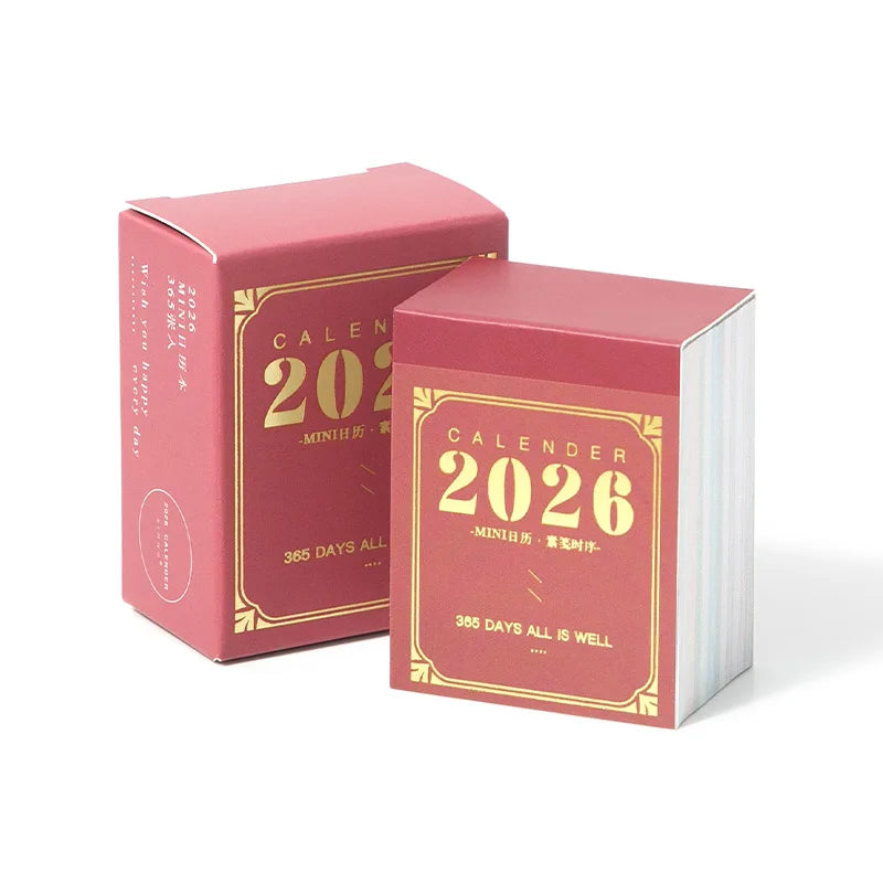 Journal GO Mini 365 Day Calendar 2026 Planner Yearly Agenda Organizer with Memo Notes for Home Office School Daily Schedule