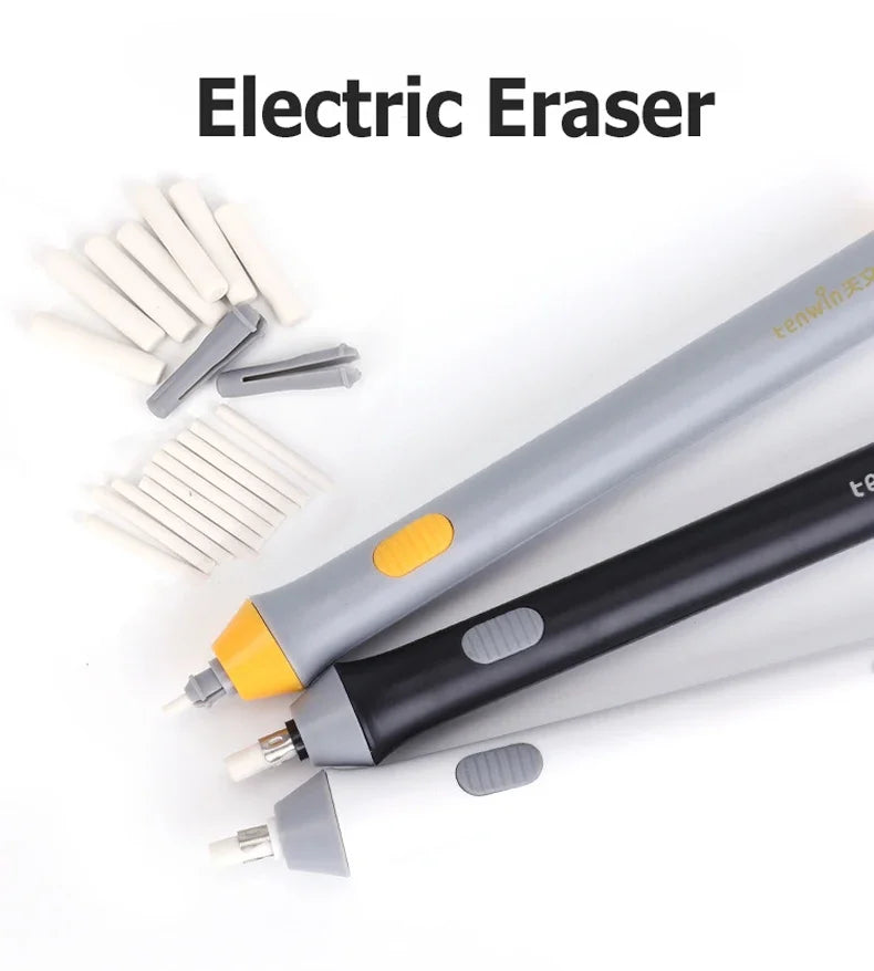 Electric Erasers Less Rubber Crumb Thick/Thin Rubber can be Changed Simple Safe and Efficient School Supplies Korean Stationery