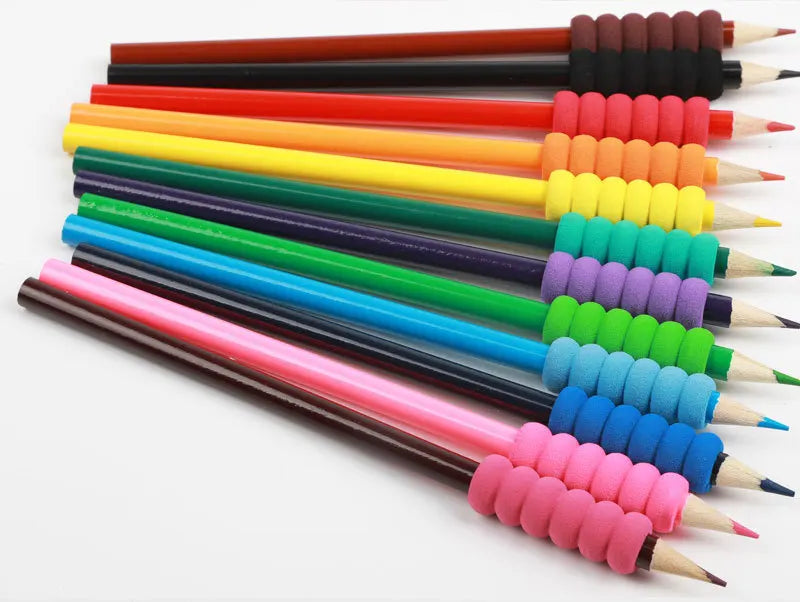 30pcs Pencil Grips for Kids Handwriting Soft Sponge Diamond Painting Drill Pen Grip Anti-slip Finger Guard Corrector Papeleria