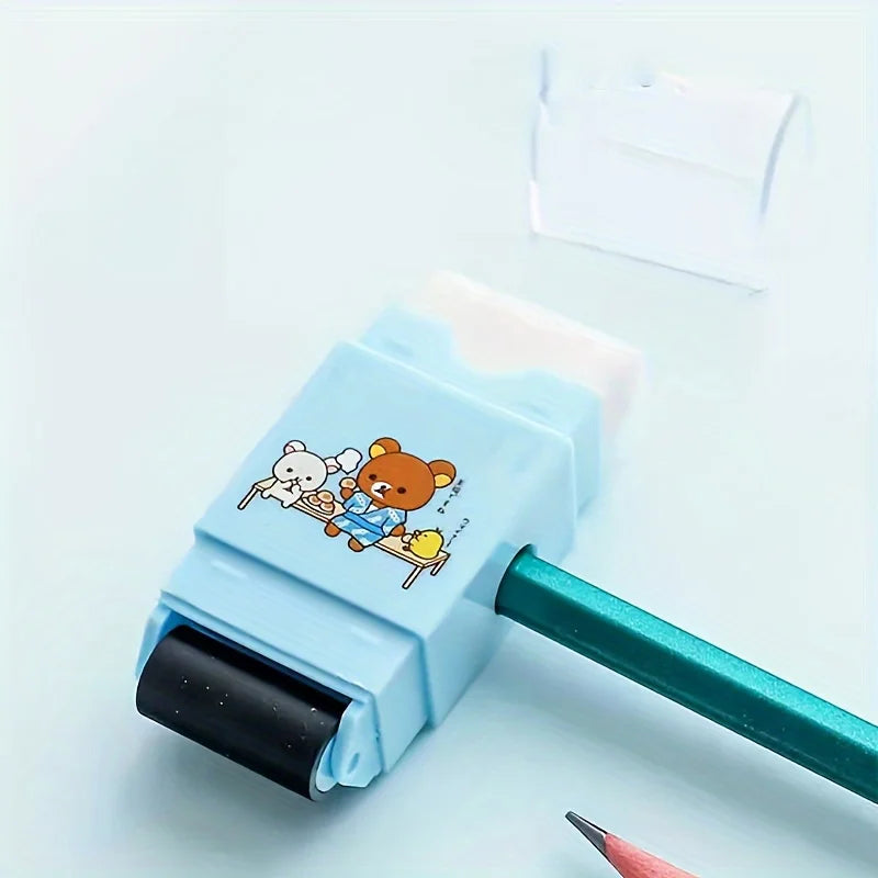 1-Pc 3-in-1 Pencil Sharpeners, Pencil Sharpener and Eraser Combo, Sharp Blades, Easy Erasing, Suitable for Schools, Business, Office Supplies, Study Rewards, Etc., Easter