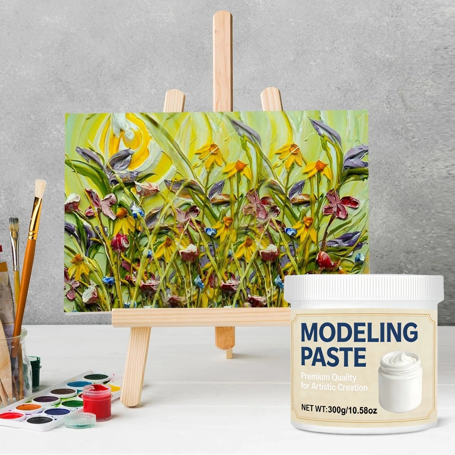 Acrylic Molding Paste: 3D Texture for Canvas & Wood. For Art & Crafts, Mixable with Acrylic Paint Quick-Drying & Crack-Resistant