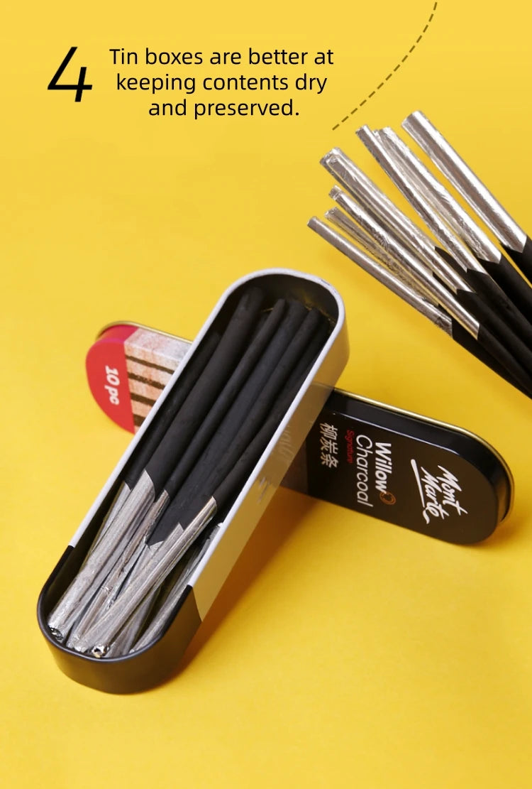 10pcs Willow Charcoal Sticks Charcoal Pencil for Sketching Sketch Charcoal Stick Charcoal Drawing Sticks for Fine Art Students