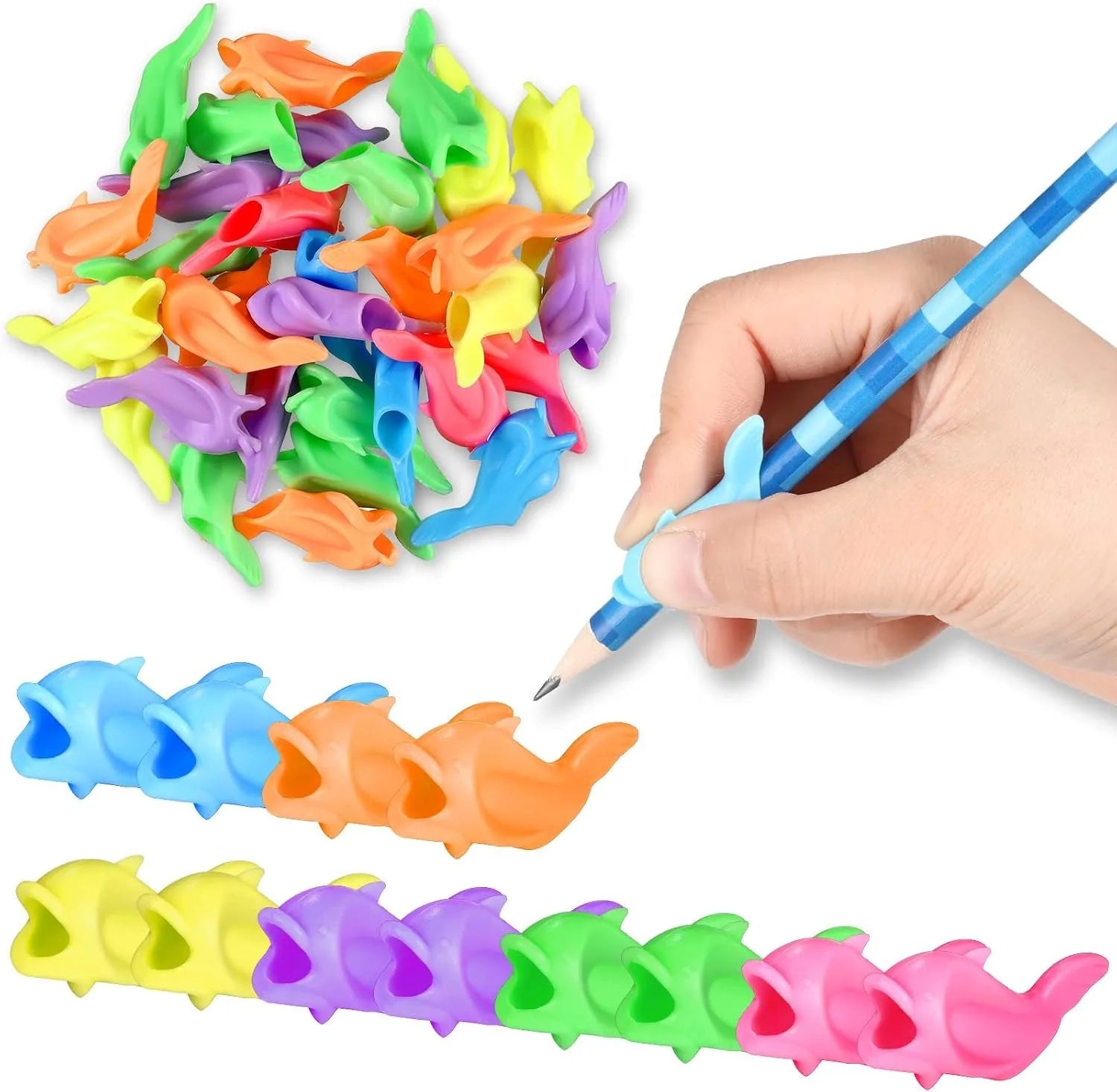 Pencil Grippers for Kids Handwriting 10-30Pcs Finger Grips Holder Ergonomic Writing Aid Grip Posture Correction Training Tools