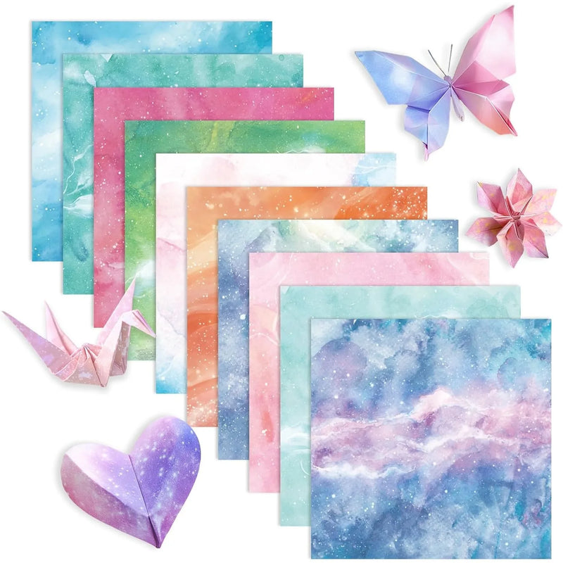 50-200 Sheets Origami Paper Kit Double Sided Squares for Scrapbook Decor, Folding Crafts Kids DIY School Arts Crafts Projects
