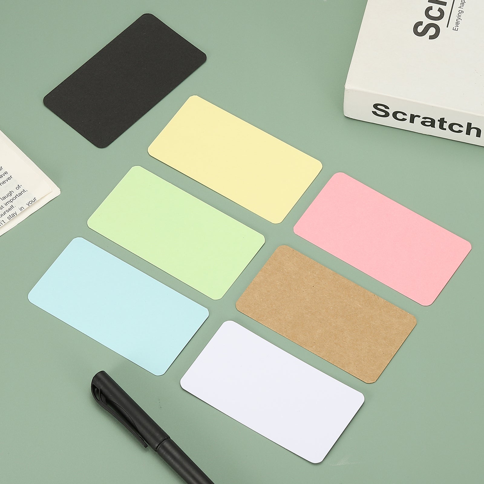 300/600Pcs 3.5"x2" Blank Business Cards Small Blank Cards Cardstock Note Card Craft Paper Card for Name Game Memory Business